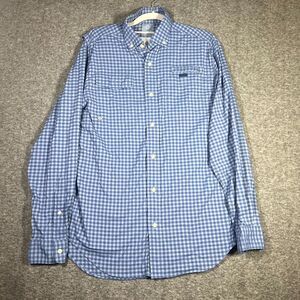 Vineyard Vines Men's Harbor shirt Blue White Plaid XS Performance 2 Pocket Vent